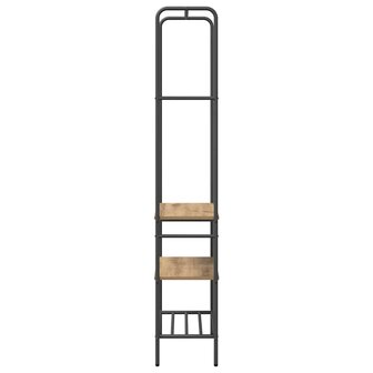 Kledingrek met planken artisanaal eikenkleurig 60 x 30 x 171 cm 5