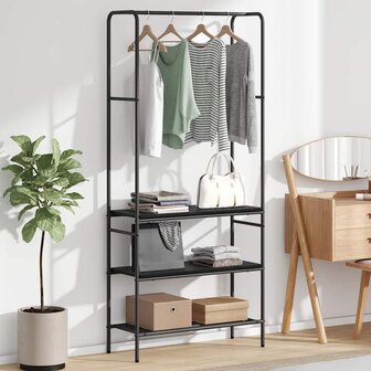 Kledingrek met planken Zwart eiken 77 x 30 x 171 cm 1