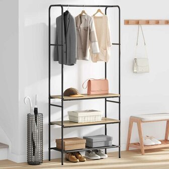 Kledingrek met planken Sonoma eiken 77 x 30 x 171 cm 3