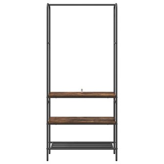 Kledingrek met planken Gerookt eiken 77 x 30 x 171 cm 4