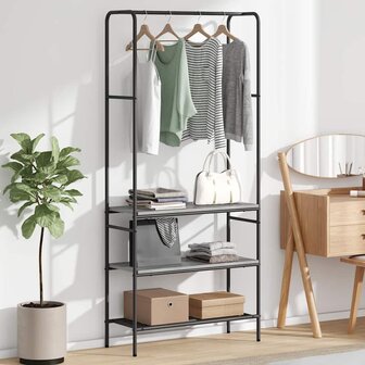 Kledingrek met planken Grijs sonoma 77 x 30 x 171 cm 1