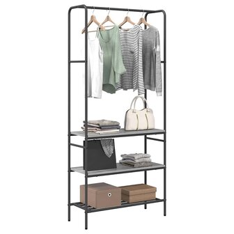 Kledingrek met planken Grijs sonoma 77 x 30 x 171 cm 2