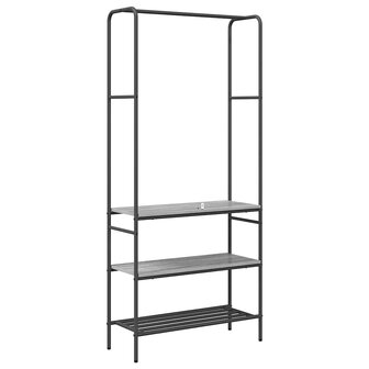 Kledingrek met planken Grijs sonoma 77 x 30 x 171 cm 6