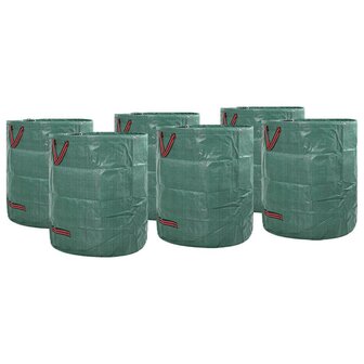 Tuinafvalzakken 12 st met handgrepen vouwbaar rond 272 L groen 1