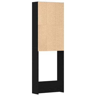 Wasmachinekast 64x24x190 cm bewerkt hout zwart eikenkleurig 4