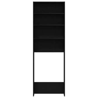 Wasmachinekast 64x24x190 cm bewerkt hout zwart eikenkleurig 5