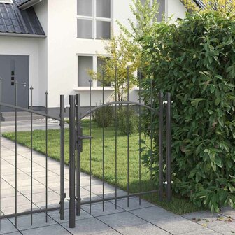 Tuinpoort met slot Grijs 150 x 100 cm 100 x 150 cm Staal 2