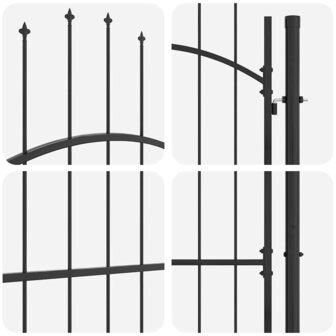Tuinpoort met slot Grijs 170 x 100 cm 100 x 175 cm Staal 4