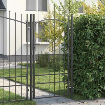 Tuinpoort met slot Grijs 200 x 100 cm 100 x 200 cm Staal 1
