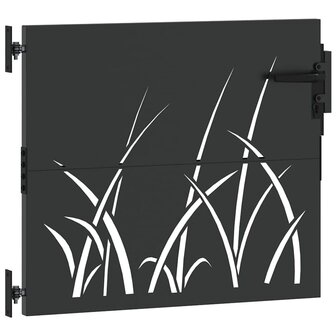 Tuinpoort met slot Zwart 105 x 100 cm Poedergecoat staal 3