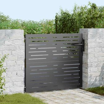 Tuinpoort Zwart 105 x 100 cm Poedergecoat staal 1