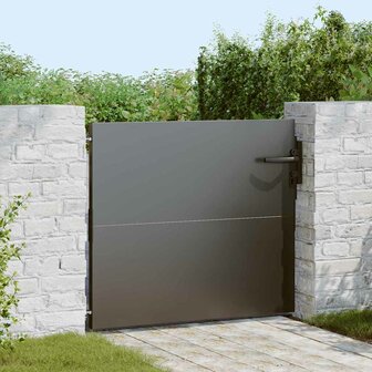 Tuinpoort met slot Zwart 105 x 100 cm Poedergecoat staal 1