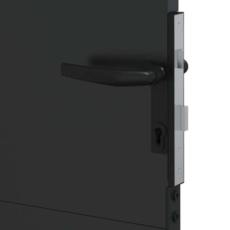 Tuinpoort met slot Zwart 105 x 100 cm Poedergecoat staal 6