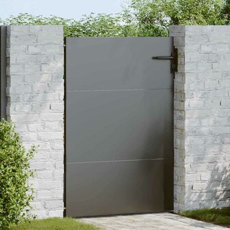 Tuinpoort met slot Zwart 105 x 125 cm Poedergecoat staal 1