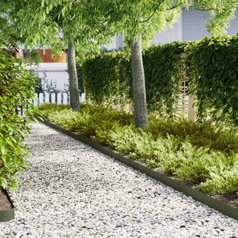 Tuinranden 20 stuks Olijfgroen 100x0.5x15 cm Kunststof 1