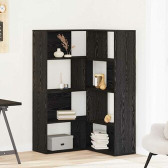 Hoekkast 140x30x140 cm bewerkt hout zwart eikenkleurig 1