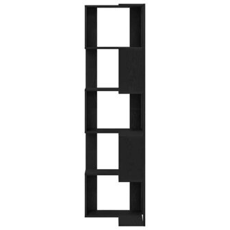 Hoekboekenkast 5-laags 50x50x179 cm bewerkt hout zwart eiken 4