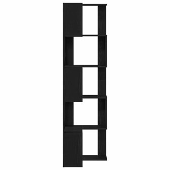 Hoekboekenkast 5-laags 50x50x179 cm bewerkt hout zwart eiken 5