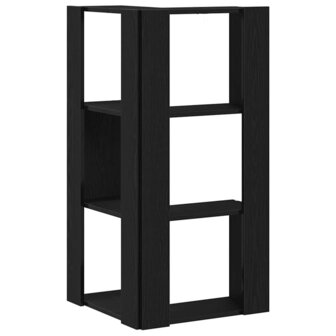Hoekboekenkast 3-laags 50x50x102 cm hout zwart eikenkleur 3