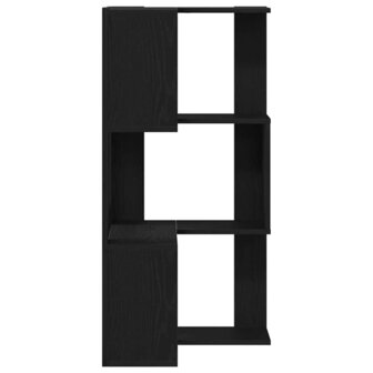 Hoekboekenkast 3-laags 50x50x102 cm hout zwart eikenkleur 5