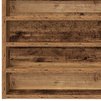 Vitrinekast wandgemonteerd bewerkt hout oud houtkleurig 7