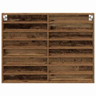 Vitrinekast 100x8,5x75 cm bewerkt hout oud houtkleurig 5