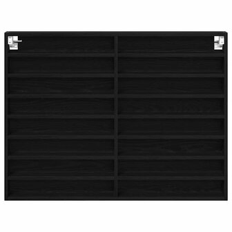 Vitrinekast 100x8,5x75 cm bewerkt hout zwart eikenkleurig 5