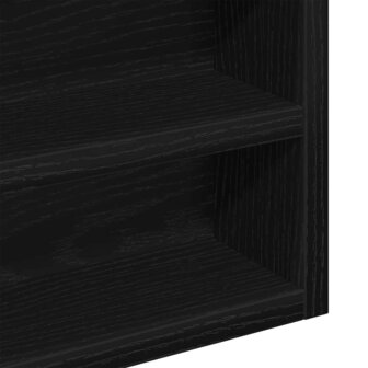 Vitrinekast 100x8,5x75 cm bewerkt hout zwart eikenkleurig 8
