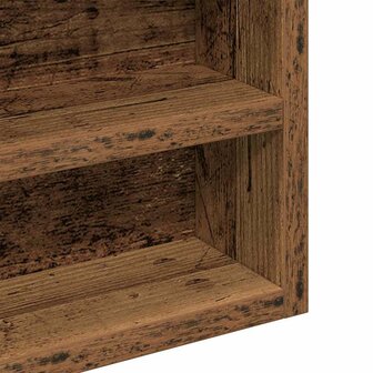 Vitrinekast 60x8,5x58 cm bewerkt hout oud houtkleurig 7