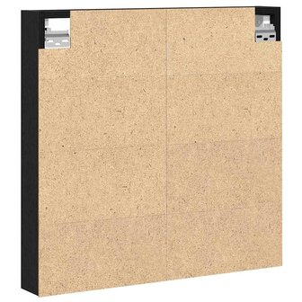 Vitrinekast 60x8,5x58 cm bewerkt hout zwart eikenkleurig 4