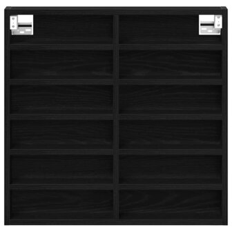 Vitrinekast 60x8,5x58 cm bewerkt hout zwart eikenkleurig 5