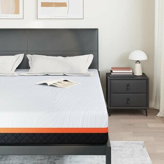 Matrassen Wit, Grijs 200 x 200 cm 100% polyester jacquard stof 2