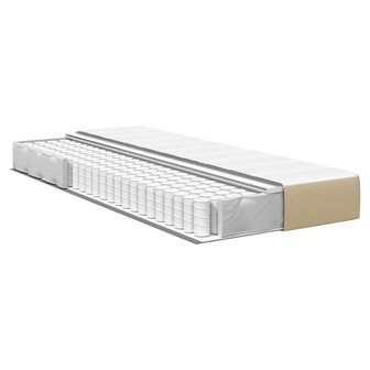 Pocketveringmatras medium 90x200x20 cm stof lichtgroen grijs 3