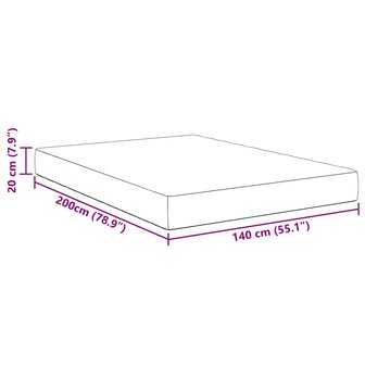 Pocketveringmatras medium 140x200x20 cm stof lichtgrijs 8