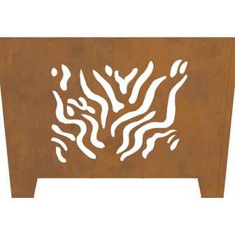 Vierkante Vuurplaats 60x60x40 cm Weerbestendig Staal 8