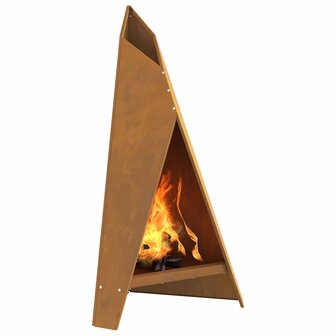 Vuurplaats Piramide Zwart 58x36x100 cm van Staal 2