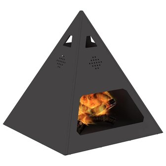 Vuurplaats Pyramid Zwart 50x50x51 cm Staal 2