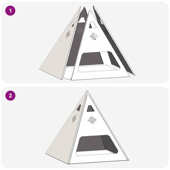 Vuurplaats Pyramid Zwart 50x50x51 cm Staal 5