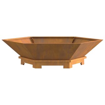 Vuurplaats Hexagonaal 100x100x28 cm Weerbestendig Staal 4