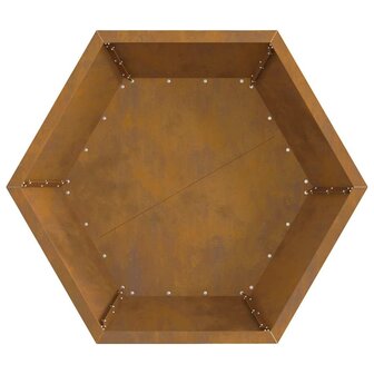 Vuurschaal Hexagonaal 75x75x28 cm Weerbestendig Staal 6
