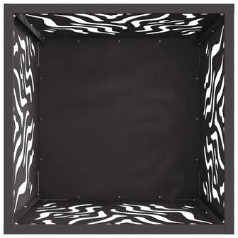 Vuurkorf Vierkant Zwart 40x40x40 cm Staal 4