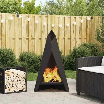 Vuurkorf Piramide 58x36x100 cm Weerbestendig Staal 1
