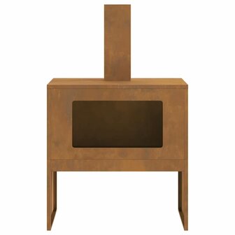 Vuurkorf met Rookkanaal 60x40x96 cm Weerbestendig Staal 4