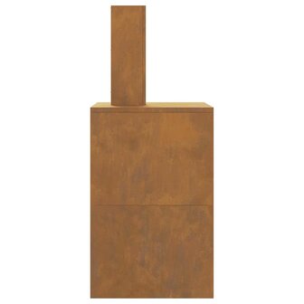 Vuurkorf met Rookkanaal 60x40x96 cm Weerbestendig Staal 5