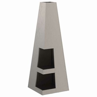 Vuurkorf met Houtopslag 35x35x100 cm, Verweerd Staal. 3