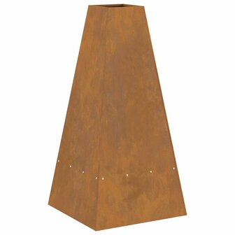 Vuurkorf met Houtopslag 50 x 50 x 100 cm - Verouderd Staal 5