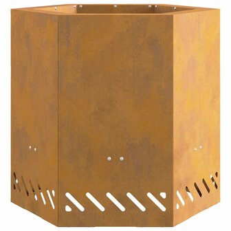 Rookloze Vuurkorf Hexagonaal 48x48x51 cm Weerbestendig Staal 4