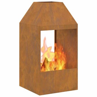 Vuurkorf 50x50x100 cm cortenstaal 2
