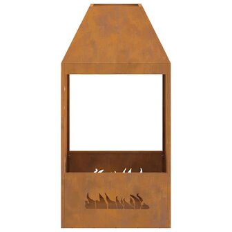 Vuurkorf 50x50x100 cm cortenstaal 4