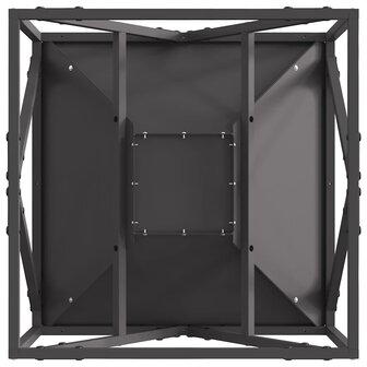 vierkante vuurkorf zwart 50x50x35 cm staal 8